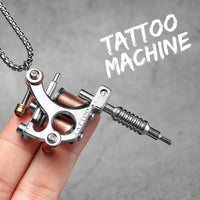 Men Charm Tattoo Machine Stainless Steel Jewelry Necklaces With Pendant For Male Women Punk Hip Hop Accessories Gifts Wholesale