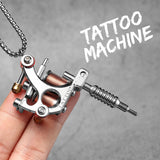 Men Charm Tattoo Machine Stainless Steel Jewelry Necklaces With Pendant For Male Women Punk Hip Hop Accessories Gifts Wholesale