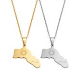 Anniyo 3.5CM Charms Kurdistan Neckalces for Women Girls Stainless Steel Jewelry #533362
