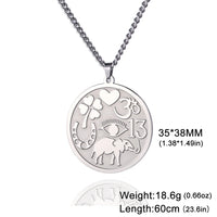 Jeshayuan Evil Eye Clover Man Necklace Horseshoe Yoga Om Pendant Love Chains Choker Neck Lucky Amulet Stainless Steel Jewelry