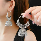 Exaggerated Round Hollow Earrings for Women Retro Temperament Drop Earring Light Luxury  Niche Jewelry 2024 New in Gift