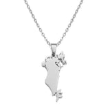 Anniyo The Kingdom of Bahrain Map Pendant Chain Necklaces Jewelry #322501