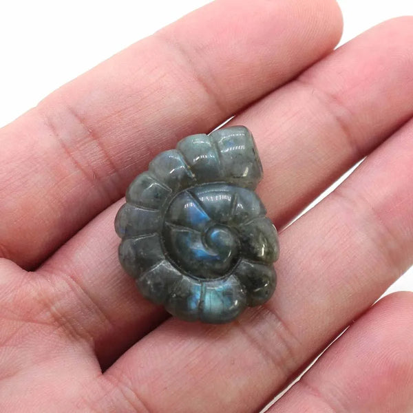 Crystal Stone Carved Spiral Pendants For Women Necklace DIY Amethyst Rose Quartz Labradorite Fluorite Agate Pendant Man Jewelry