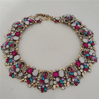 2025 New Fashion Crystal Rhinestones Large Collar Choker Necklace Earrings Women Jewelry Sets Indian Statement Wedding Necklace