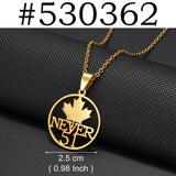 Canada Flag and Map Necklaces For Women Stainless Steel Canadian Maple Leaf Jewelry #530362