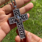 Exquisite Double-layered Cross Snake-shaped Pendant Necklace For Men Women Personalized Punk Necklace Jewelry Accessories Gifts