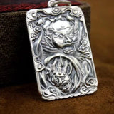 Exorcise Evil Spirits Great Bright Mantra Pendant Necklace Men's Jewelry Dominant Zhong Kui Buddha Necklace Amulet Male Gift