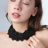 Pearl Beaded Lace Trim Collar Ribbons Women Necklace Wedding Jewelry for Clothes Dress  Beads Crystal Collar Wedding Jewelry
