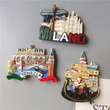 European Souvenir Refrigerator Magnets Milan, Venice, Italy European Stereo Resin Magnet Home Decor