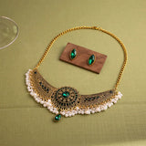 Luxury Elegant Crystal Wedding Jewelry Set Women Vintage Water Drop Earring Necklace Set Indian Gold Color Bijoux Bride Gift