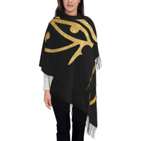 Custom Printed Ancient Gold Pharaoh Egypt King Tut Scarf Men Women Winter Fall Warm Scarves Egyptian Hieroglyphic Shawl Wrap