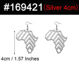Anniyo 7cm African Map Earrings Big Exaggerate Larger Earring Stud Africa Ornaments Traditional Ethnic Hyperbole Jewelry #169421