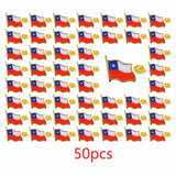 Chile Flag Lapel Pins - Bulk Pack Chile National Emblem Badges for Jackets Hats Backpacks And Clothes