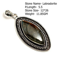 Genuine Emerald Labradorite Rose Quartz Turquoise Tiger Eye Jasper Agate Pendant Silvers Overlay over Copper
