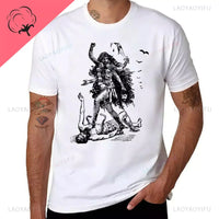 Goddess Kali Standing Over Shiva Printed Man T-Shirt Korean Fashion Quick-drying Animal Prinfor Boys Mens Cotton T-shirts woman