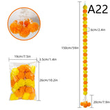 1Pc Indian Style Marigold Flower Garland With Flowers For Day Of The Dead Diwali Home DIY Craft Party Halloween Party Decor