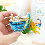 Italian Bay Fridge Magnet - 3D Coastal Travel Souvenir Mediterranean Seascape Decor Unique Europe Gift with Strong Magnet