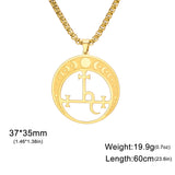 EUEAVAN Lilith Demon Seal Necklace Stainless Steel Vintage Satan Solomon Symbol Pendant Choker Amulet Jewelry Gift Wholesale