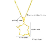 Stainless steel French filigree smooth pendant necklace, suitable for both men and women, versatile ethnic style collar chain