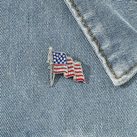 Trend American Flag Rhinestone Brooch Metal Badge Enamel Pin Jacket Jeans Lapel Pin Commemorate Jewelry Accessories Gifts