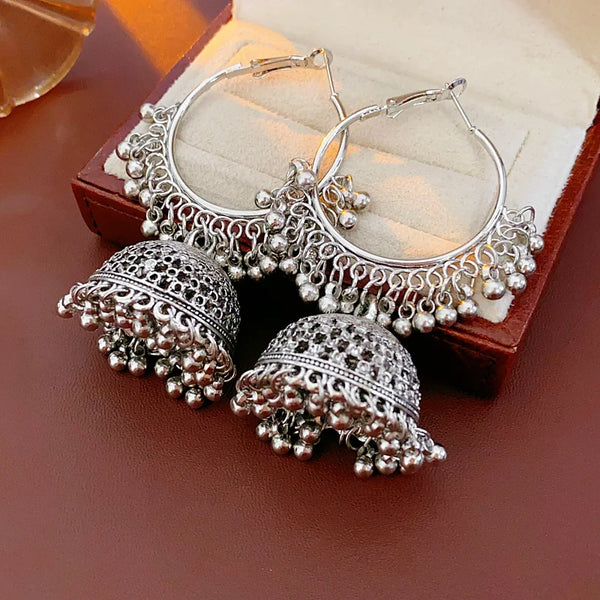 Exaggerated Round Hollow Earrings for Women Retro Temperament Drop Earring Light Luxury  Niche Jewelry 2024 New in Gift