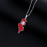 Stainless steel Tunisian map necklace couple style famous style pop personality Dripping titanium steel collarbone chain accesso