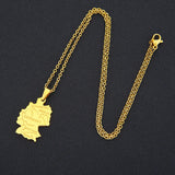 2024 new fashion stainless steel German map necklace for men and women geometric national style collarbone chain anniversary sma