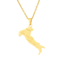 2024 New fashion stainless steel Italian map necklace for women and men couples ethnic style accessory collarbone chain annivers