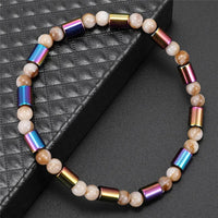 Weight Loss Slimming Anklet Bracelet Magnetic Therapy Colorful Gallstone Hematite Chain Stimulating Acupoints Slim Fat Bracelet