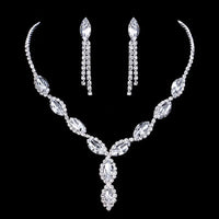 3 Pieces of Wedding Season Women's Claw Chain Series Crystal Earrings Necklace Jewelry Set Banquet Party Holiday Gift-8177