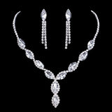 3 Pieces of Wedding Season Women's Claw Chain Series Crystal Earrings Necklace Jewelry Set Banquet Party Holiday Gift-8177