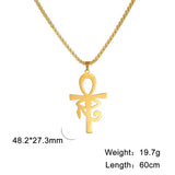 2024 New fashion Egyptian cross The Eye of Horus pendant necklace temperament everything with stainless steel collarbone chain a
