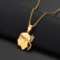 2025 NWE Corsica Flag Pendant Necklaces Sardinia Jewelry for Women Girl Stainless Steel Corse Sardegna #120462