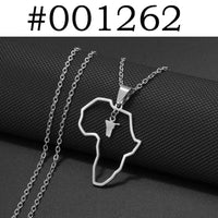 Anniyo Outline Africa Map Pendant Necklaces Jewelry With Namibia,Saint Kitts and Nevis #001362
