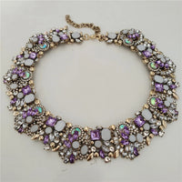 2025 New Fashion Crystal Rhinestones Large Collar Choker Necklace Earrings Women Jewelry Sets Indian Statement Wedding Necklace