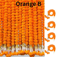5-50PCS Marigold Flower Garland for Decoration Artificial Flowers Wedding Indian Décor Diwali Pooja Day of The Dead Mexican 1.5m