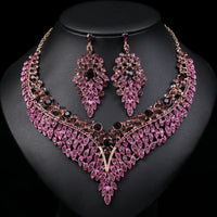 3PC Women's Fashion Star Leaf Dot Necklace Earrings Jewelry Set Wedding Banquet Party Holiday Gift 8884