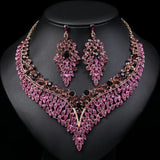 3PC Women's Fashion Star Leaf Dot Necklace Earrings Jewelry Set Wedding Banquet Party Holiday Gift 8884