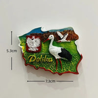 Poland 3D Fridge Magnets Tourism Souvenir Resin Refrigerator Magnets Sticker Collection Handicraft Gift Home Decoration Articles