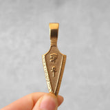 Viking Stainless Steel Gold Color Spear Pendant Necklace Scandinavian Rune Amulet Black Necklace Jewelry Men's Punk Hip Hop Gift
