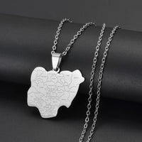 Anniyo Africa Nigeria Map Pendants Necklaces Stainless Steel Material Jewelry Nigerian Ornaments @324021