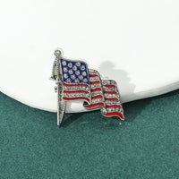 Trend American Flag Rhinestone Brooch Metal Badge Enamel Pin Jacket Jeans Lapel Pin Commemorate Jewelry Accessories Gifts
