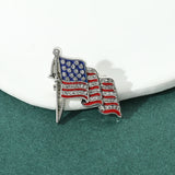 Trend American Flag Rhinestone Brooch Metal Badge Enamel Pin Jacket Jeans Lapel Pin Commemorate Jewelry Accessories Gifts