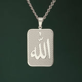 2024 New fashion cut titanium steel square brand necklace corrosion rune square brand pendant Hip Hop stainless steel women's ne