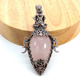 Water Drop Crystal Pendulum for Dowsing Spiritual Divination Natural Amethyst Rose Quartz Onyx Antique Pendulums Pendant Pendulo