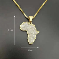 Creative Fashion Geographic Map Pendant Necklace Men's Personalized Trendy Rock Ethiopian Jewelry Accessories Women