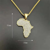 Creative Fashion Geographic Map Pendant Necklace Men's Personalized Trendy Rock Ethiopian Jewelry Accessories Women