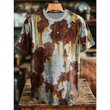 Retro Men's T Shirt Art Abstract Geometric Retro Print Casual Short Sleeve T-Shirts Beach Vacation Fashion Loose Men's Clothing