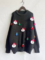 Handmade Decorative Christmas Sweaters Women Fashion Cute O Neck Long Sleeve Knitted Pullover Sweater Female Autumn Winter New