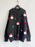 Handmade Decorative Christmas Sweaters Women Fashion Cute O Neck Long Sleeve Knitted Pullover Sweater Female Autumn Winter New